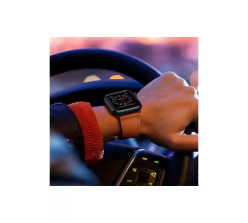 Apple Watch 42mm KR415 Luaz Deri Kordon - Pembe