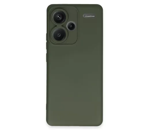Xiaomi Redmi Note 13 Pro Plus Kılıf Nano içi Kadife Silikon - Koyu Yeşil
