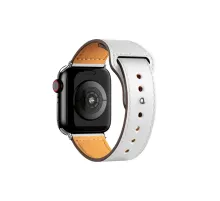 Apple Watch 42mm KR415 Luaz Deri Kordon - Beyaz