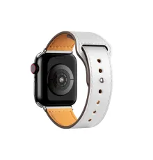 Apple Watch 42mm KR415 Luaz Deri Kordon - Beyaz