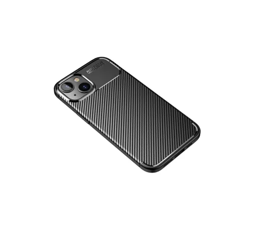 Apple iPhone 14 Plus Kılıf Auto Focus Karbon Kapak - Siyah