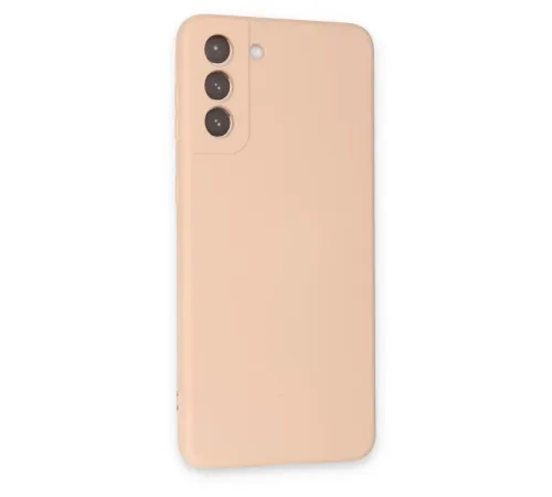Samsung Galaxy S21 Kılıf Nano içi Kadife Silikon - Pudra