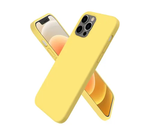 Apple iPhone 12 Pro Kılıf First Silikon - Sarı