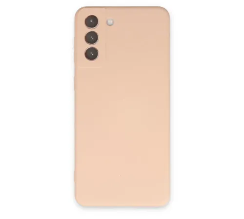 Samsung Galaxy S21 Plus Kılıf Nano içi Kadife Silikon - Pudra
