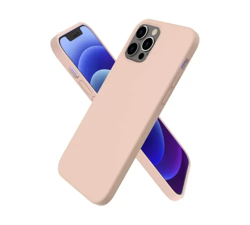 Apple iPhone 12 Pro Kılıf First Silikon - Pudra