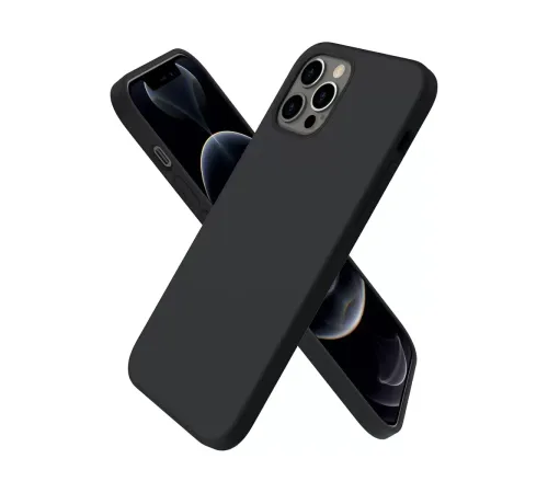 Apple iPhone 12 Pro Max Kılıf First Silikon - Siyah