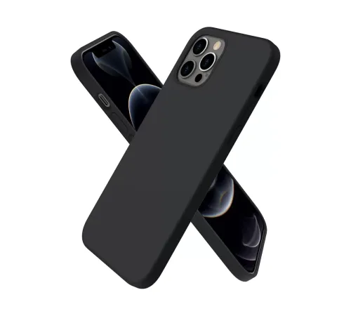 Apple iPhone 12 Pro Max Kılıf First Silikon - Siyah