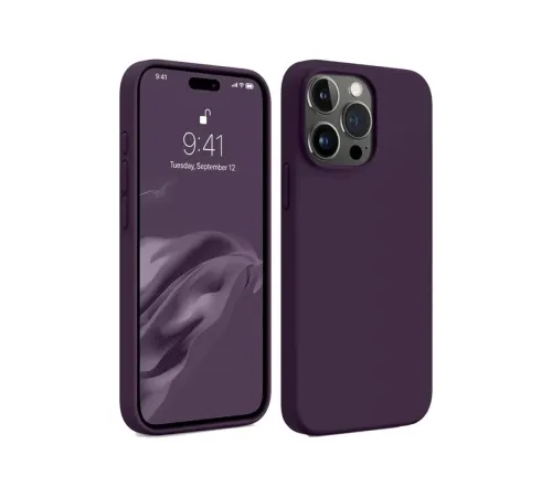 Apple iPhone 15 Pro Max Kılıf First Silikon - Mürdüm