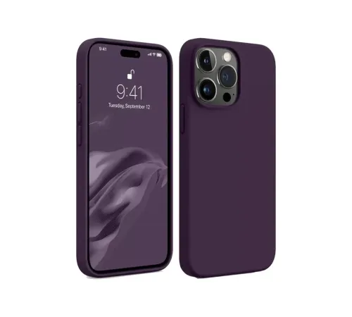 Apple iPhone 15 Pro Max Kılıf First Silikon - Mürdüm