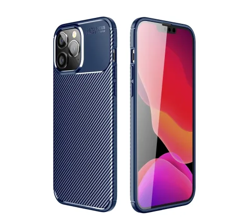 Apple iPhone 14 Pro Kılıf Auto Focus Karbon Kapak - Lacivert