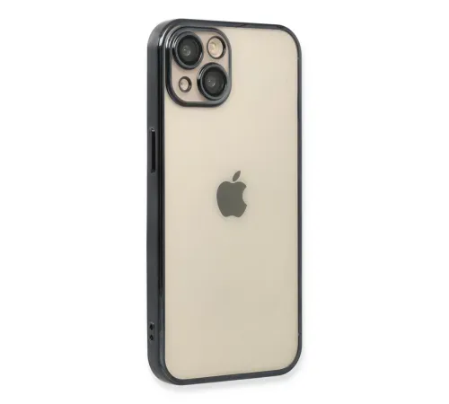 Apple iPhone 14 Kılıf Lensli Silikon - Siyah