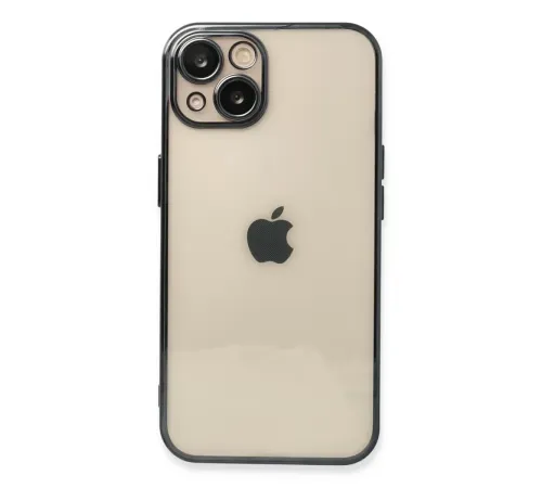 Apple iPhone 14 Kılıf Lensli Silikon - Siyah