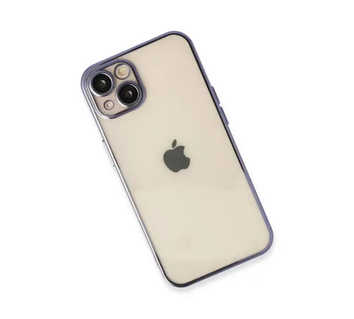 Apple iPhone 14 Kılıf Lensli Silikon - Mor