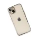 Apple iPhone 14 Kılıf Lensli Silikon - Gümüş