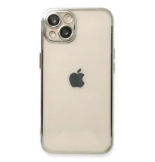 Apple iPhone 14 Kılıf Lensli Silikon - Gümüş
