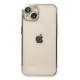 Apple iPhone 14 Kılıf Lensli Silikon - Gümüş