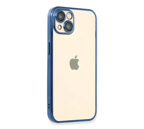 Apple iPhone 14 Kılıf Lensli Silikon - Açık Mavi