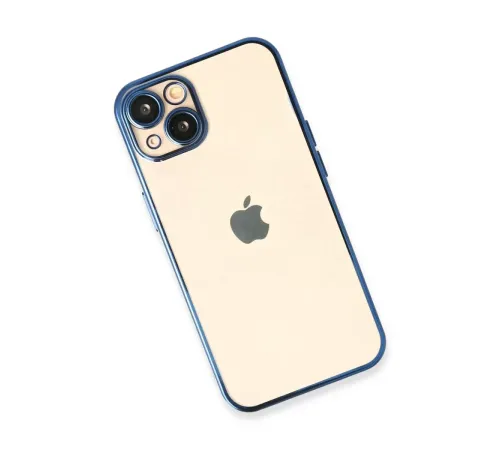 Apple iPhone 14 Kılıf Lensli Silikon - Açık Mavi