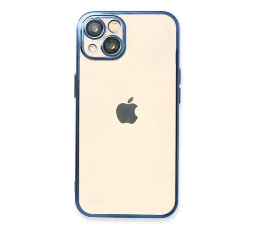Apple iPhone 14 Kılıf Lensli Silikon - Açık Mavi
