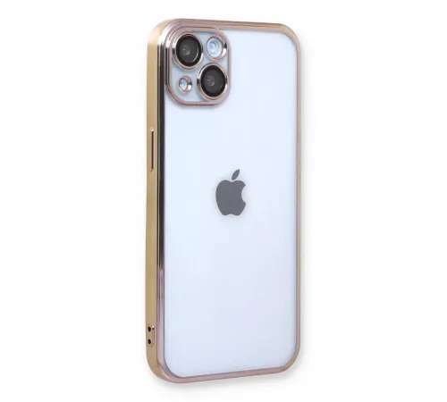 Apple iPhone 14 Plus Kılıf Lensli Silikon - Gold