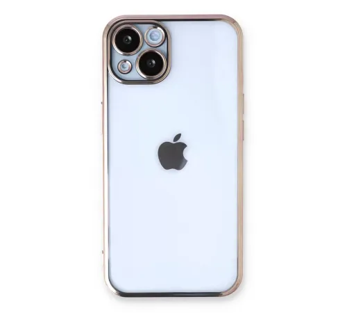 Apple iPhone 14 Plus Kılıf Lensli Silikon - Gold