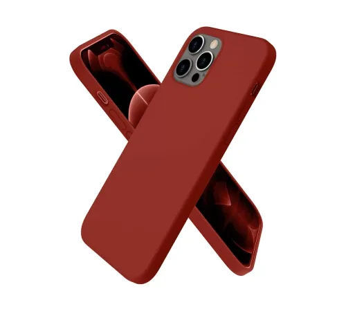 Apple iPhone 12 Pro Max Kılıf First Silikon - Bordo
