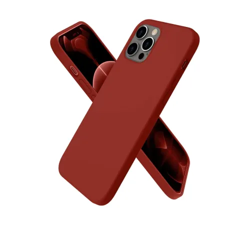 Apple iPhone 12 Pro Max Kılıf First Silikon - Bordo
