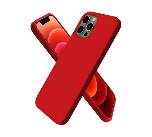 Apple iPhone 12 Pro Max Kılıf First Silikon - Koyu Kırmızı
