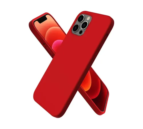 Apple iPhone 12 Pro Max Kılıf First Silikon - Koyu Kırmızı
