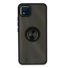 Realme C11 2021 Kılıf Montreal Yüzüklü Silikon Kapak - Siyah