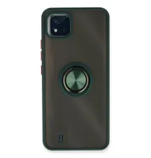 Realme C11 2021 Kılıf Montreal Yüzüklü Silikon Kapak - Yeşil