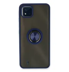 Realme C11 2021 Kılıf Montreal Yüzüklü Silikon Kapak - Lacivert