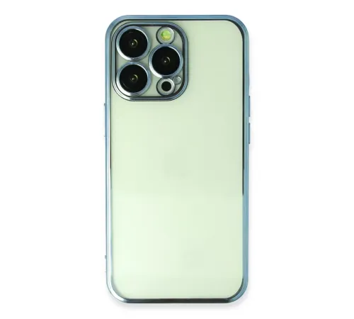 Apple iPhone 14 Pro Kılıf Lensli Silikon - Açık Mavi