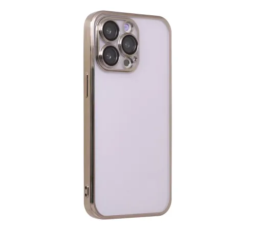Apple iPhone 14 Pro Max Kılıf Lensli Silikon - Gold