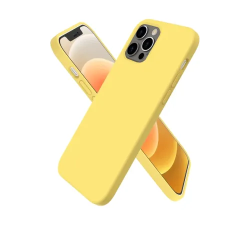 Apple iPhone 12 Pro Max Kılıf First Silikon - Sarı