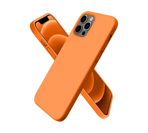 Apple iPhone 12 Pro Max Kılıf First Silikon - Turuncu