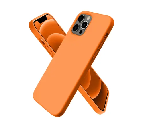 Apple iPhone 12 Pro Max Kılıf First Silikon - Turuncu