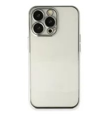 Apple iPhone 14 Pro Max Kılıf Lensli Silikon - Gümüş