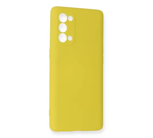 Reno 5 Kılıf Nano içi Kadife Silikon - Sarı