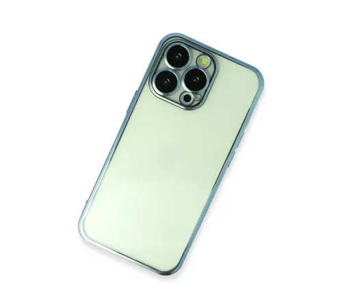 Apple iPhone 14 Pro Max Kılıf Lensli Silikon - Açık Mavi
