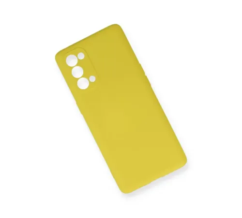 Reno 5 Pro Kılıf Nano içi Kadife Silikon - Sarı
