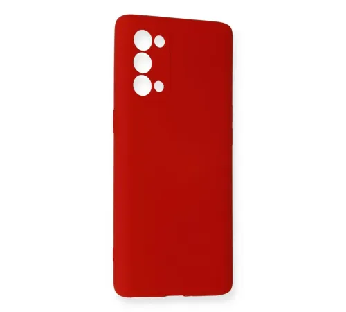Reno 5 Pro Kılıf Nano içi Kadife Silikon - Kırmızı