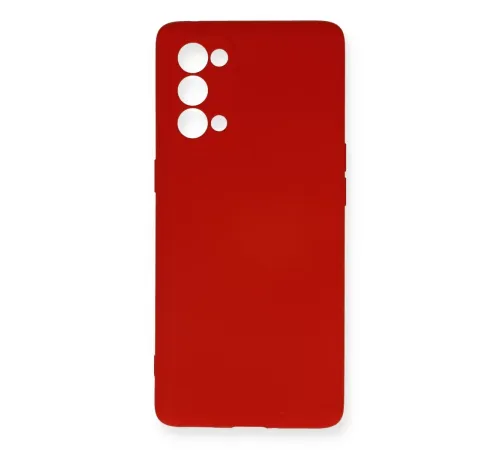 Reno 5 Pro Kılıf Nano içi Kadife Silikon - Kırmızı