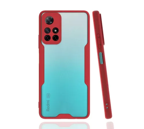 Xiaomi Redmi Note 11T Kılıf Platin Silikon - Kırmızı