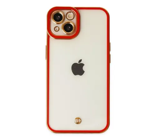 Apple iPhone 14 Plus Kılıf Liva Lens Silikon - Kırmızı