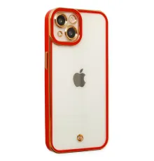 Apple iPhone 14 Plus Kılıf Liva Lens Silikon - Kırmızı