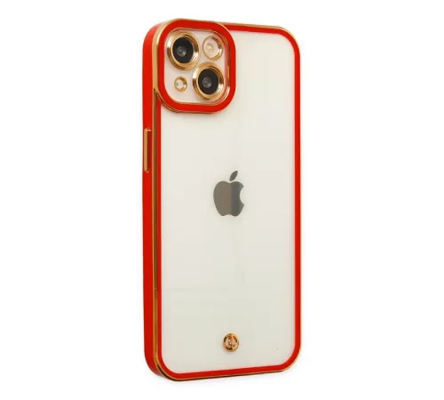 Apple iPhone 14 Plus Kılıf Liva Lens Silikon - Kırmızı