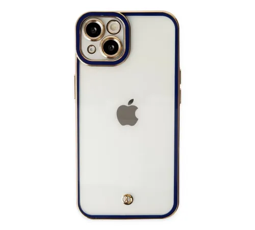 Apple iPhone 14 Plus Kılıf Liva Lens Silikon - Mavi