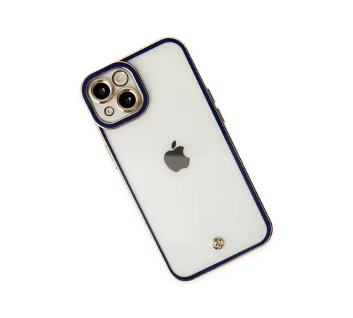 Apple iPhone 14 Plus Kılıf Liva Lens Silikon - Mavi