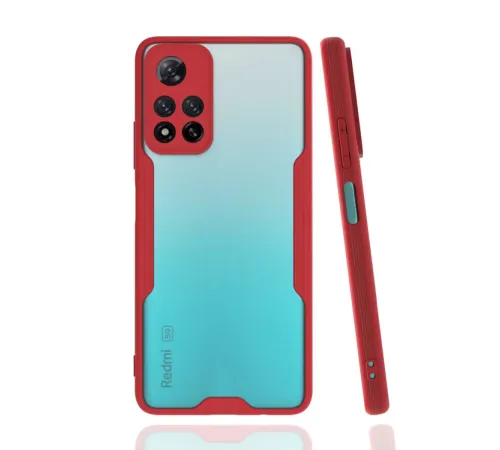 Xiaomi Redmi Note 11 Pro Plus 5G Kılıf Platin Silikon - Kırmızı